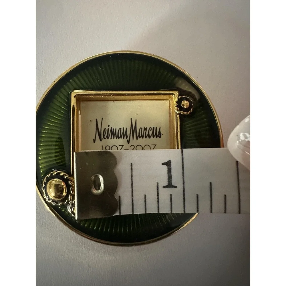 Jay Strongwater Neiman Marcus 1907-2007‎ Mini Picture Frame Green Enamel Gold